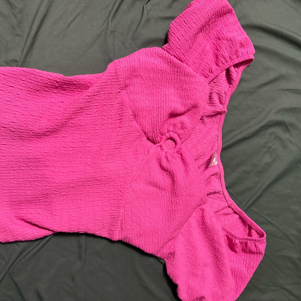 Vibrant Pink Off-Shoulder Top